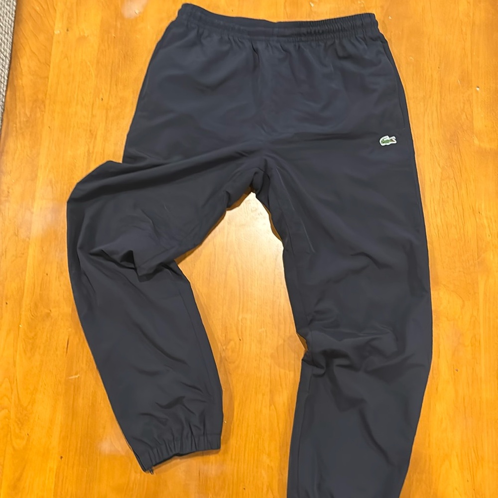 Lacoste Men's Navy Blue Track Pants with Embroidered Croc Logo